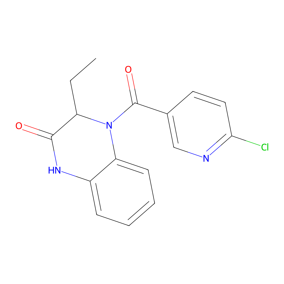 4-[(6-chloro-3-pyridinyl)carbonyl]-3-ethyl-3,4-dihydro-2(1H)-quinoxalinone molecular structure, CAS 1008861-47-9