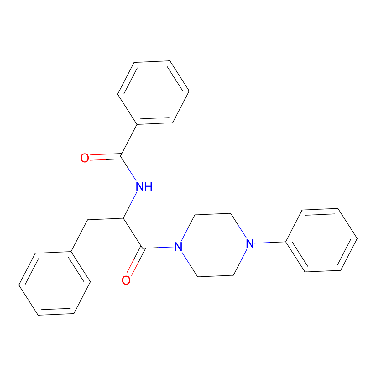 N-[1-oxo-3-phenyl-1-(4-phenylpiperazin-1-yl)propan-2-yl]benzamide molecular structure, CAS 1008865-65-3