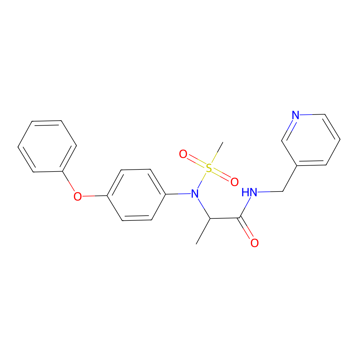 2-(N-methylsulfonyl-4-phenoxyanilino)-N-(pyridin-3-ylmethyl)propanamide molecular structure, CAS 1008865-77-7