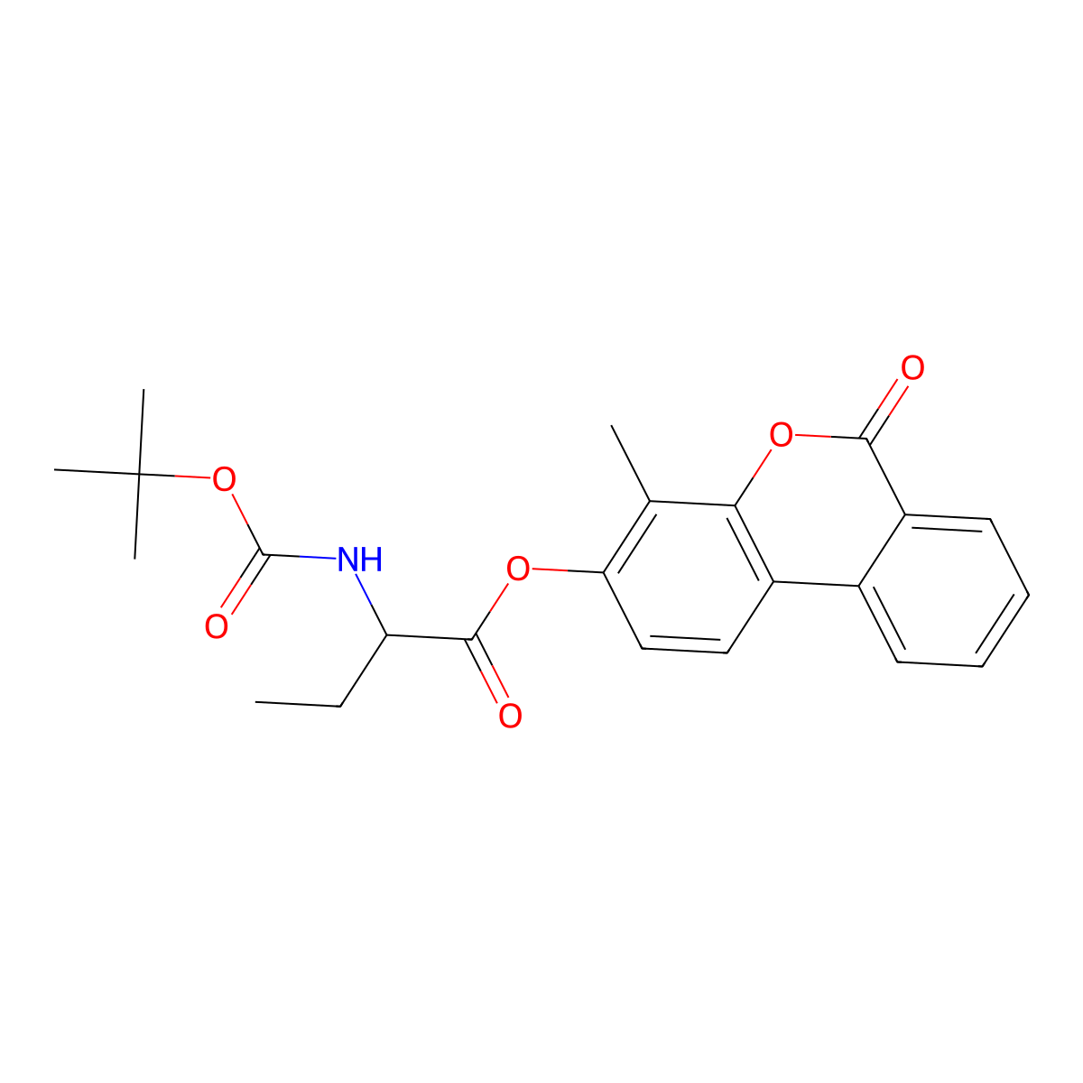 4-methyl-6-oxo-6H-benzo[c]chromen-3-yl 2-[(tert-butoxycarbonyl)amino]butanoate molecular structure, CAS 1008867-02-4