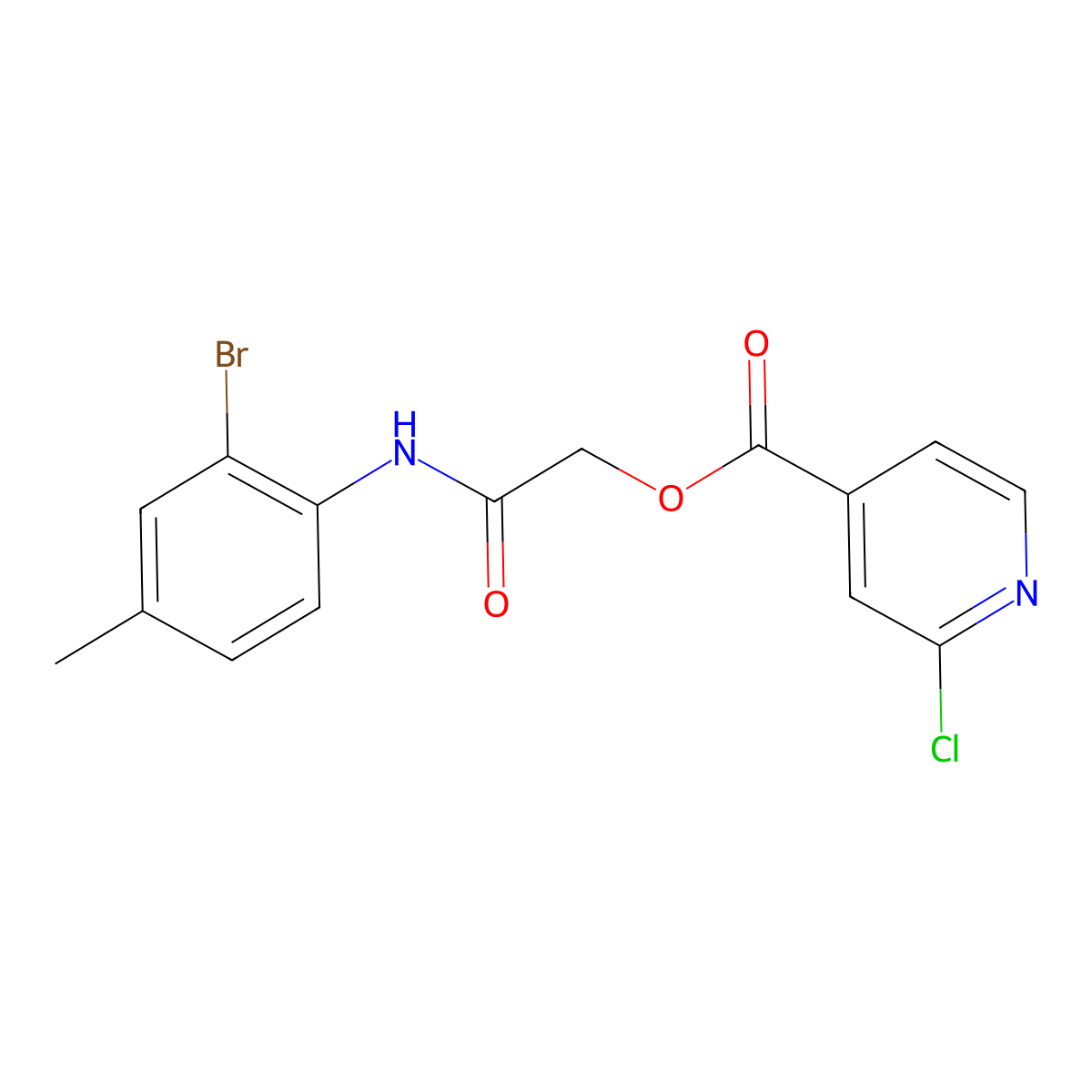 [(2-Bromo-4-methylphenyl)carbamoyl]methyl 2-chloropyridine-4-carboxylate molecular structure, CAS 1008886-31-4