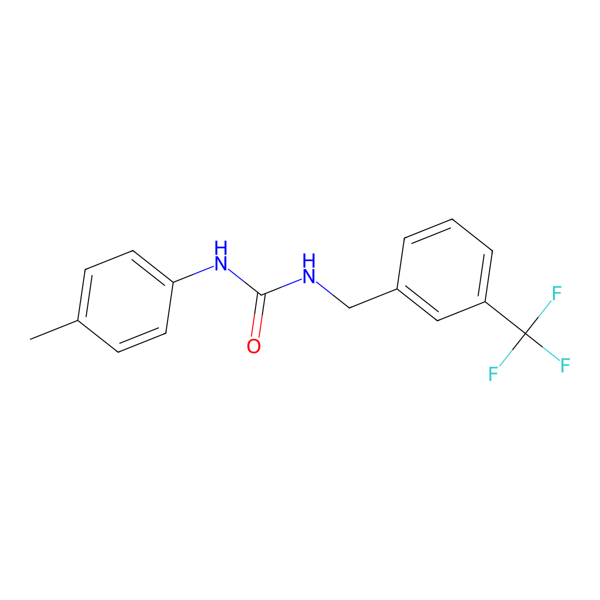 1-(4-Methylphenyl)-3-((3-(trifluoromethyl)phenyl)methyl)urea molecular structure, CAS 1008892-60-1