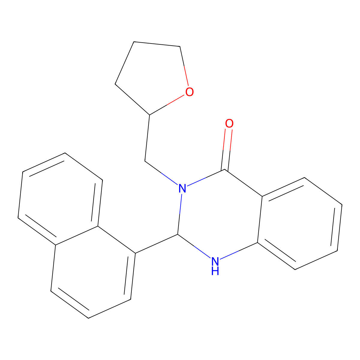 2-(naphthalen-1-yl)-3-(tetrahydrofuran-2-ylmethyl)-2,3-dihydroquinazolin-4(1H)-one molecular structure, CAS 1008915-96-5
