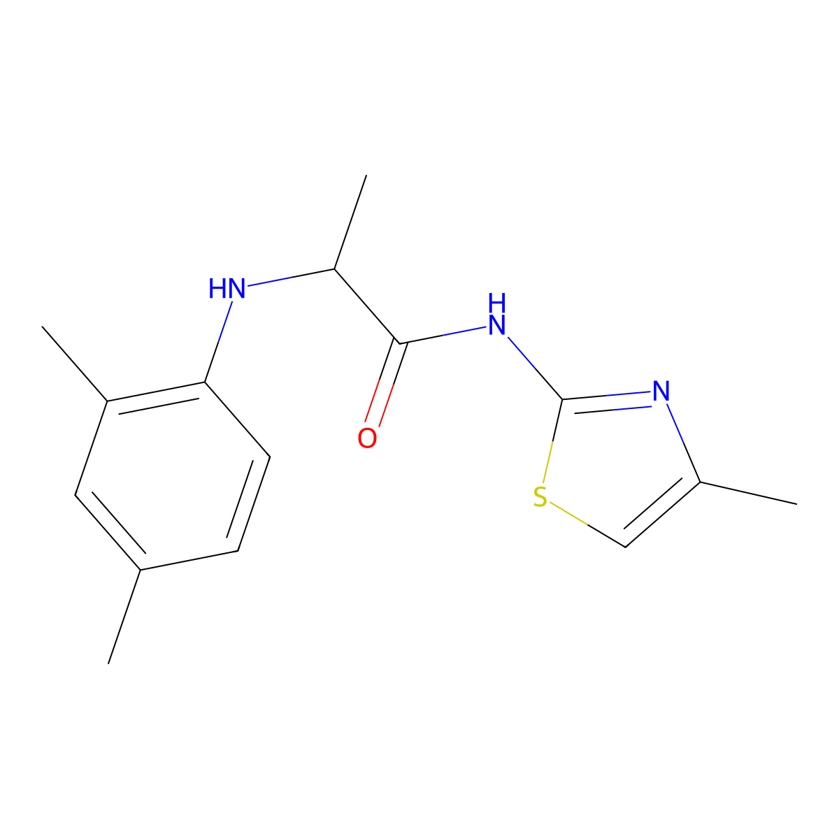 2-(2,4-Dimethyl-phenylamino)-N-(4-methyl-thiazol-2-yl)-propionamide molecular structure, CAS 1008918-60-2