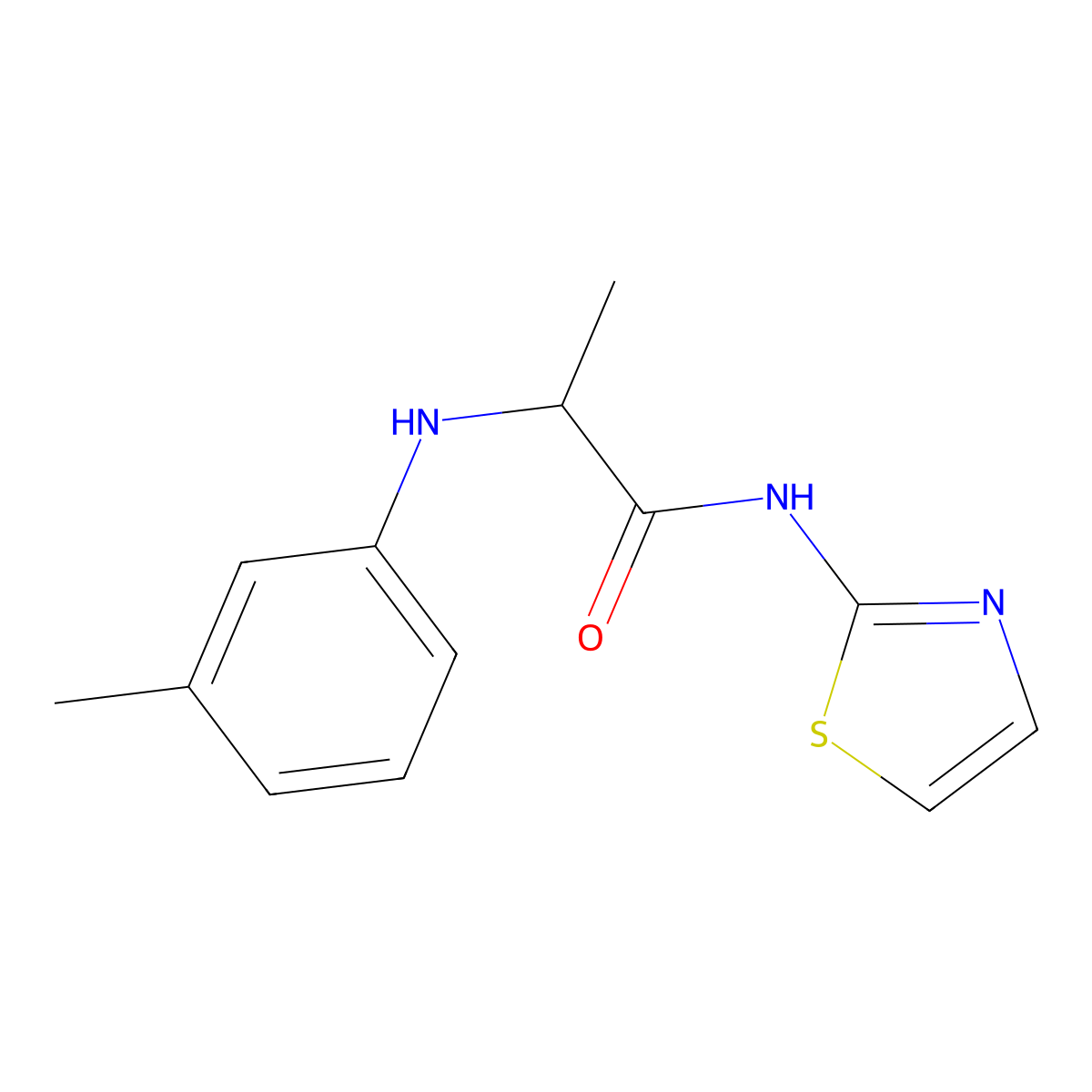 N-Thiazol-2-yl-2-m-tolylamino-propionamide molecular structure, CAS 1008918-63-5
