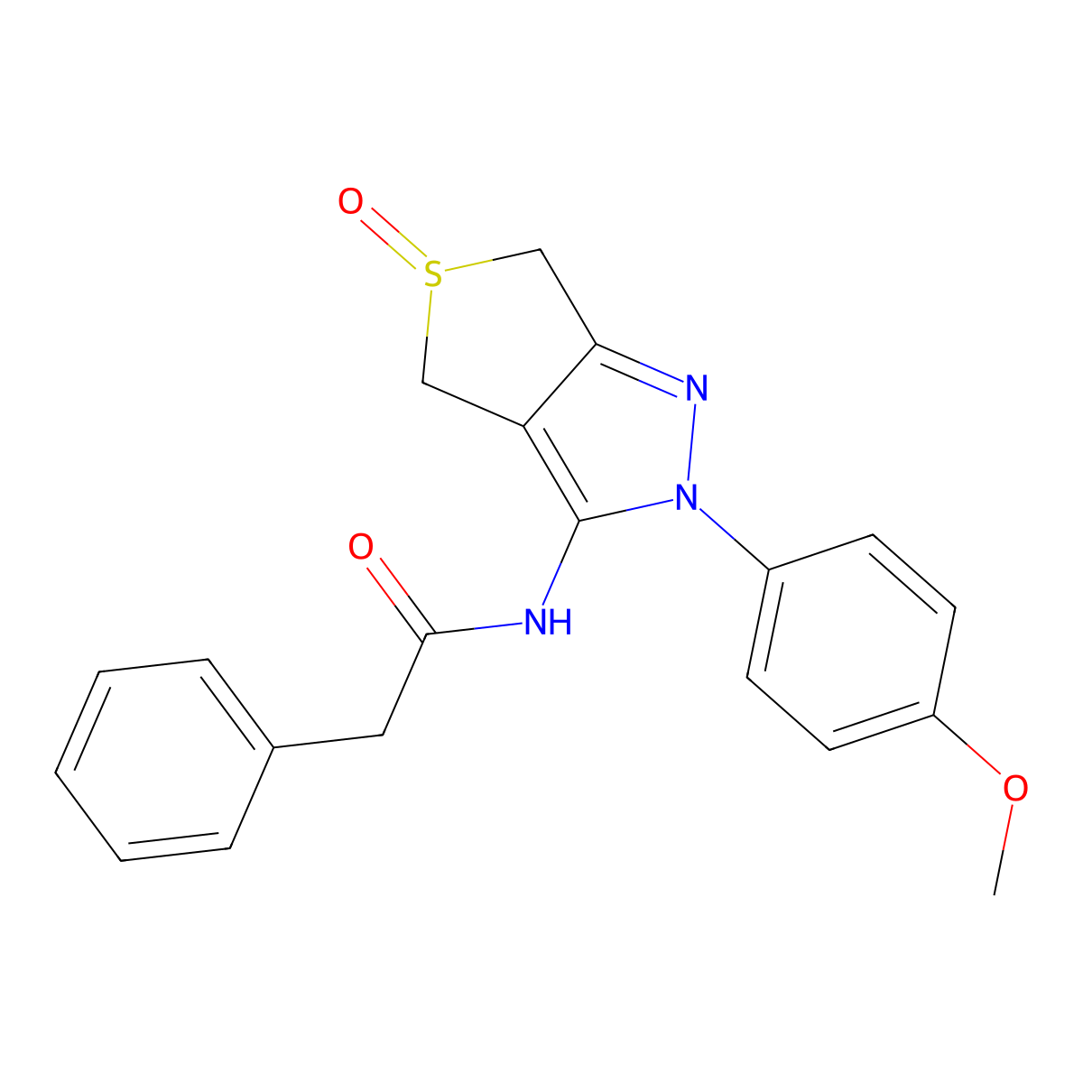 N-(2-(4-methoxyphenyl)-5-oxido-4,6-dihydro-2H-thieno[3,4-c]pyrazol-3-yl)-2-phenylacetamide molecular structure, CAS 1008919-92-3