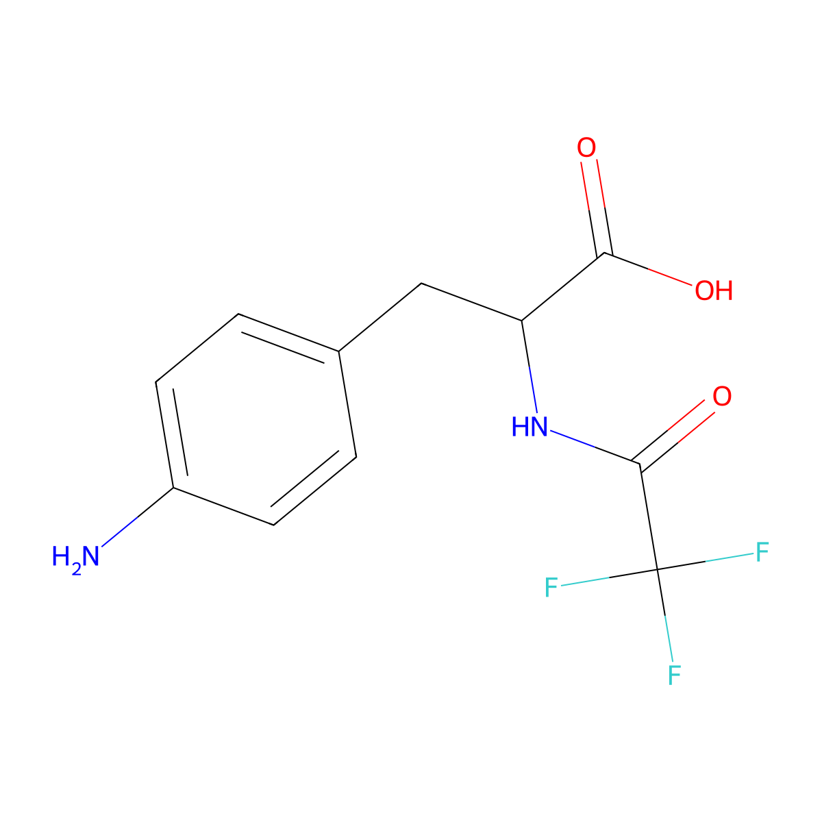 (2S)-3-(4-aminophenyl)-2-(trifluoroacetamido)propanoic acid molecular structure, CAS 100892-80-6