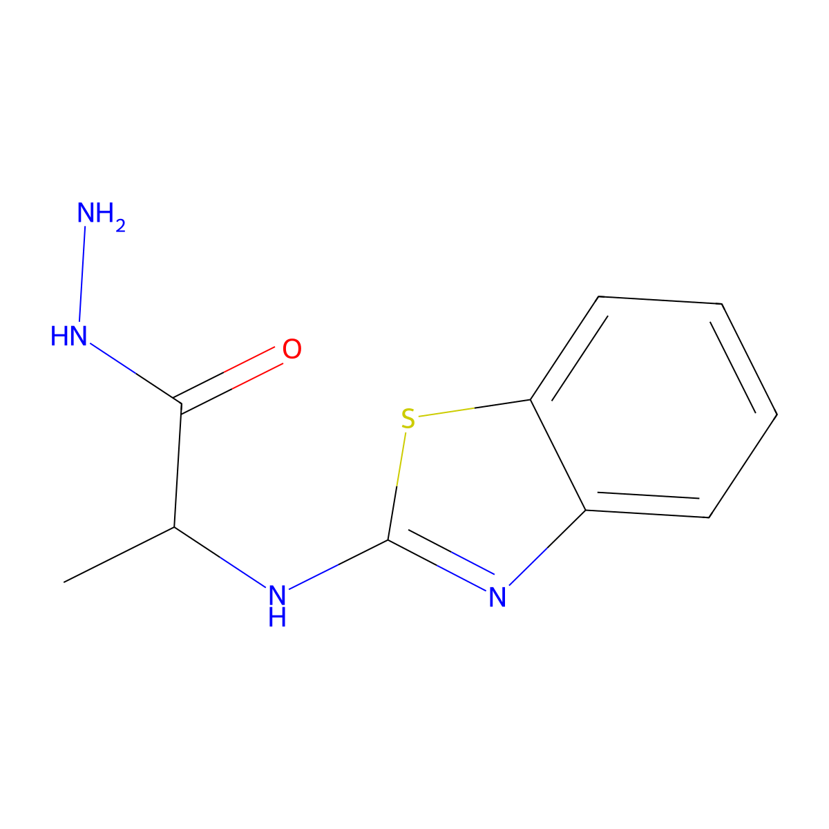 2-((1,3-Benzothiazol-2-yl)amino)propanehydrazide molecular structure, CAS 1008922-54-0