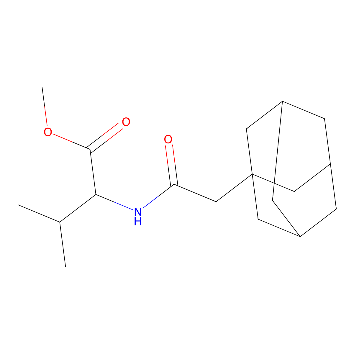 Methyl 2-[2-(adamantan-1-yl)acetamido]-3-methylbutanoate molecular structure, CAS 1008922-67-5
