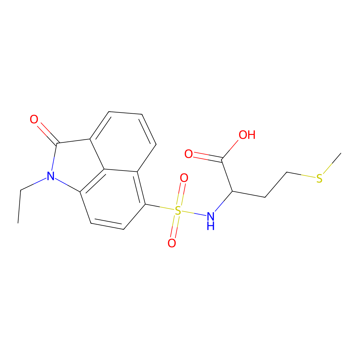 N-[(1-ethyl-2-oxo-1,2-dihydrobenzo[cd]indol-6-yl)sulfonyl]methionine molecular structure, CAS 1008924-47-7