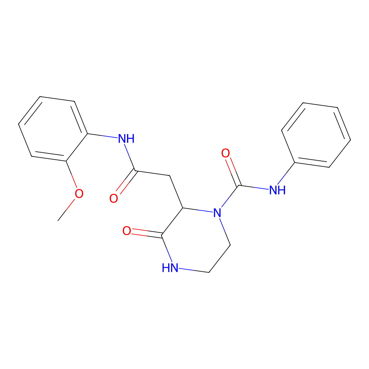 2-{2-[(2-methoxyphenyl)amino]-2-oxoethyl}-3-oxo-N-phenylpiperazine-1-carboxamide molecular structure, CAS 1008924-87-5