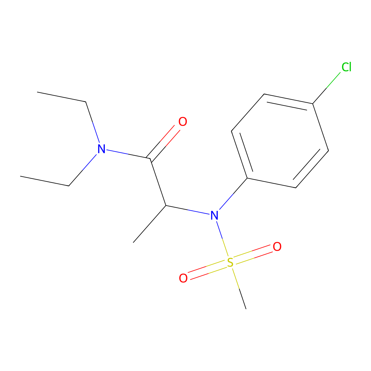 2-(4-chloro-N-methylsulfonylanilino)-N,N-diethylpropanamide molecular structure, CAS 1008924-96-6