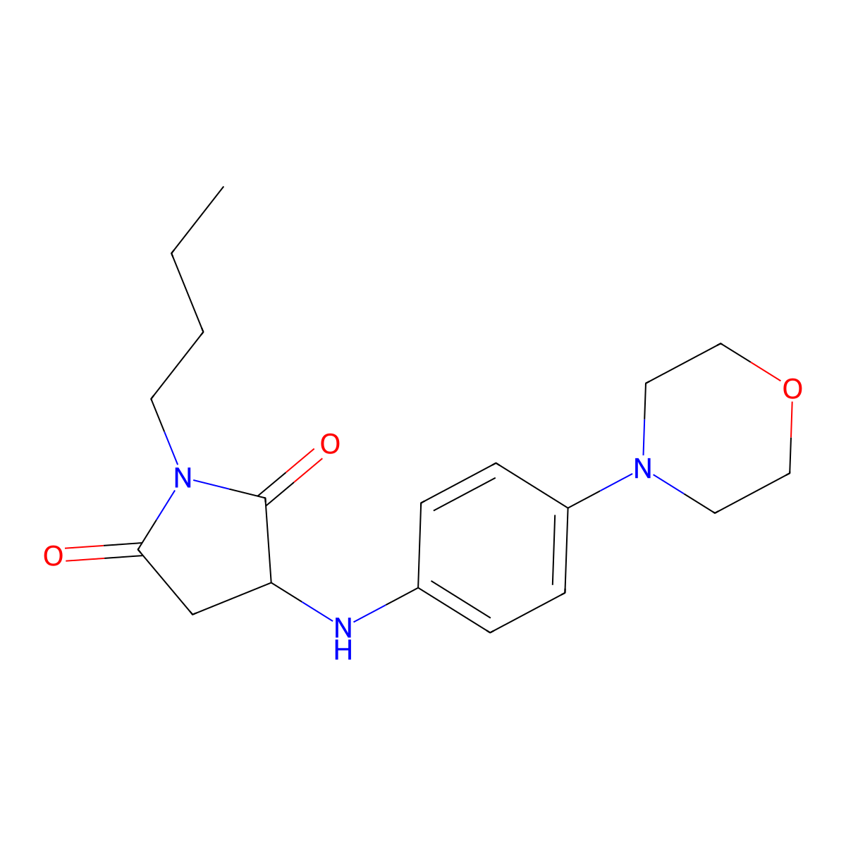 1-Butyl-3-((4-morpholinophenyl)amino)pyrrolidine-2,5-dione molecular structure, CAS 1008927-40-9