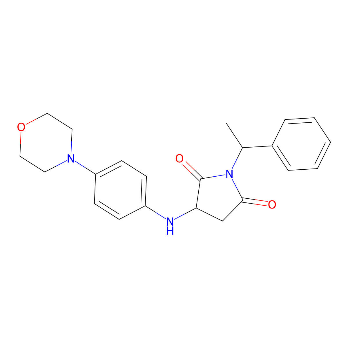 3-((4-Morpholinophenyl)amino)-1-(1-phenylethyl)pyrrolidine-2,5-dione molecular structure, CAS 1008927-45-4