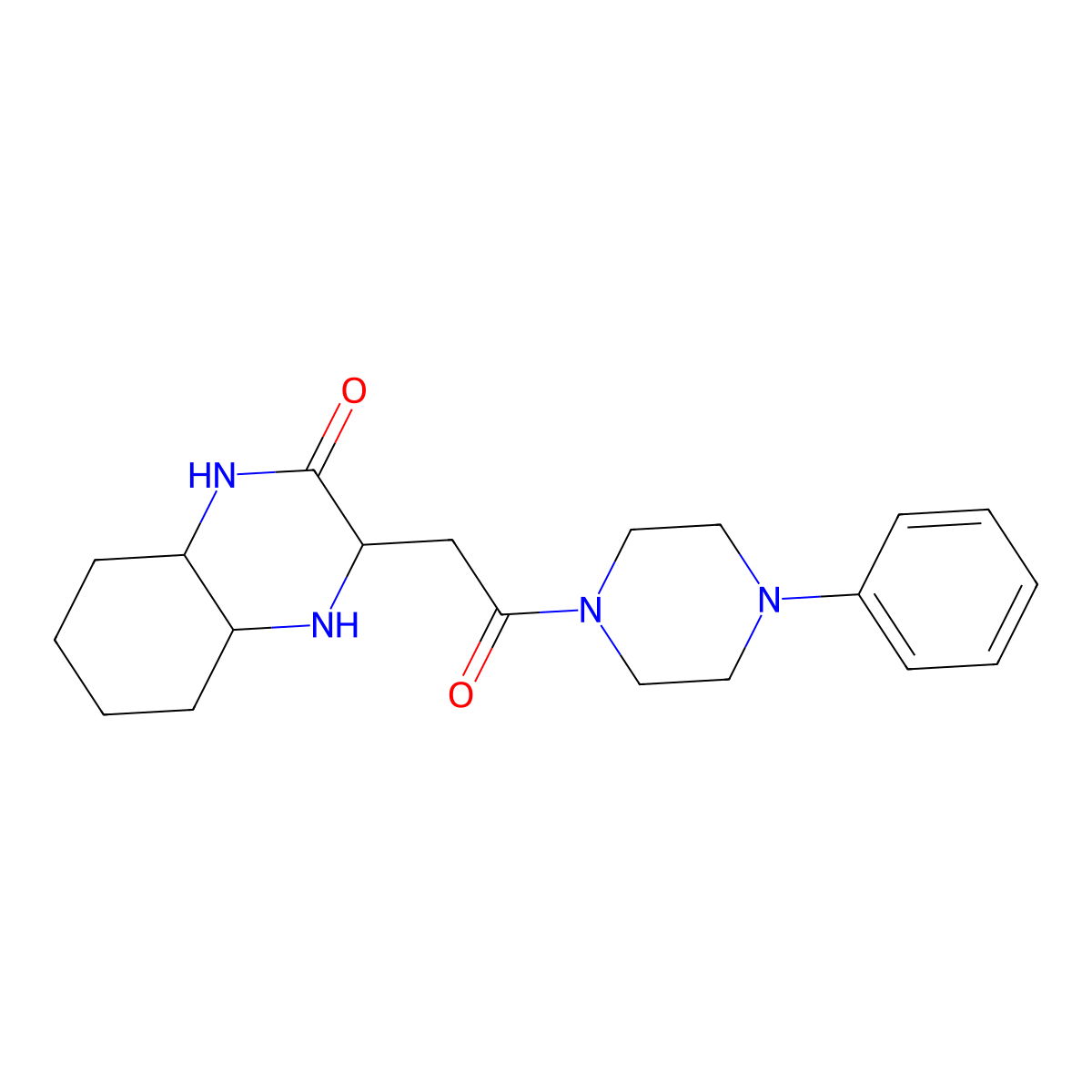 3-[2-oxo-2-(4-phenyl-1-piperazinyl)ethyl]octahydro-2(1H)-quinoxalinone molecular structure, CAS 1008928-57-1