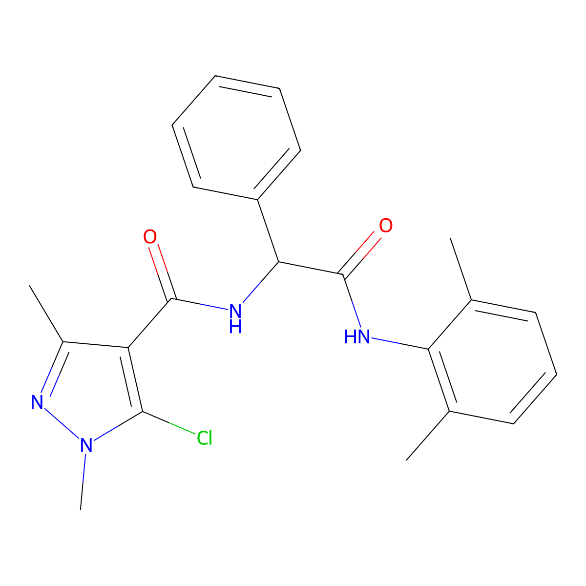 5-chloro-N-[2-(2,6-dimethylanilino)-2-oxo-1-phenylethyl]-1,3-dimethyl-1H-pyrazole-4-carboxamide molecular structure, CAS 1008931-06-3