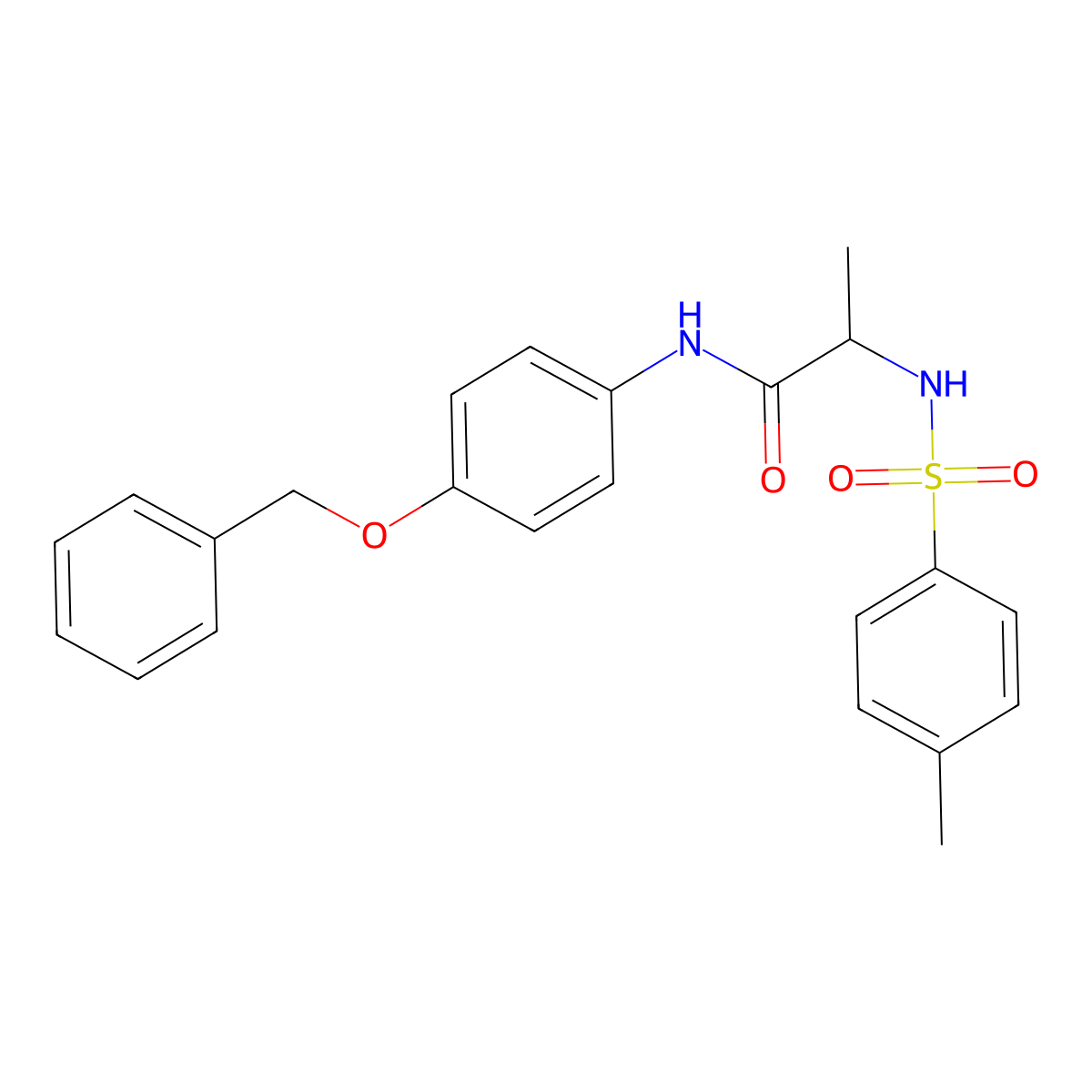 2-[(4-methylphenyl)sulfonylamino]-N-(4-phenylmethoxyphenyl)propanamide molecular structure, CAS 1008931-09-6
