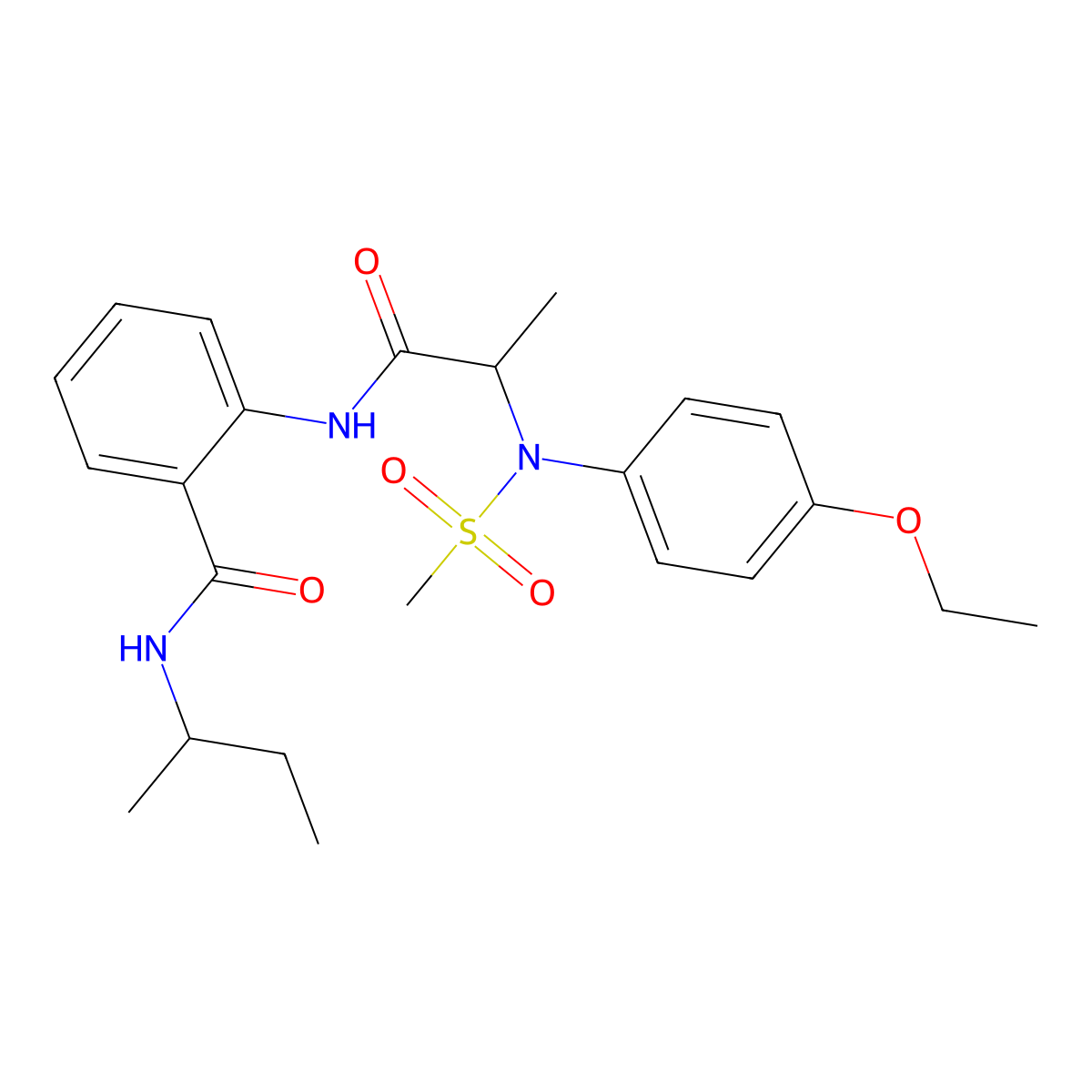 N-butan-2-yl-2-[2-(4-ethoxy-N-methylsulfonylanilino)propanoylamino]benzamide molecular structure, CAS 1008931-39-2
