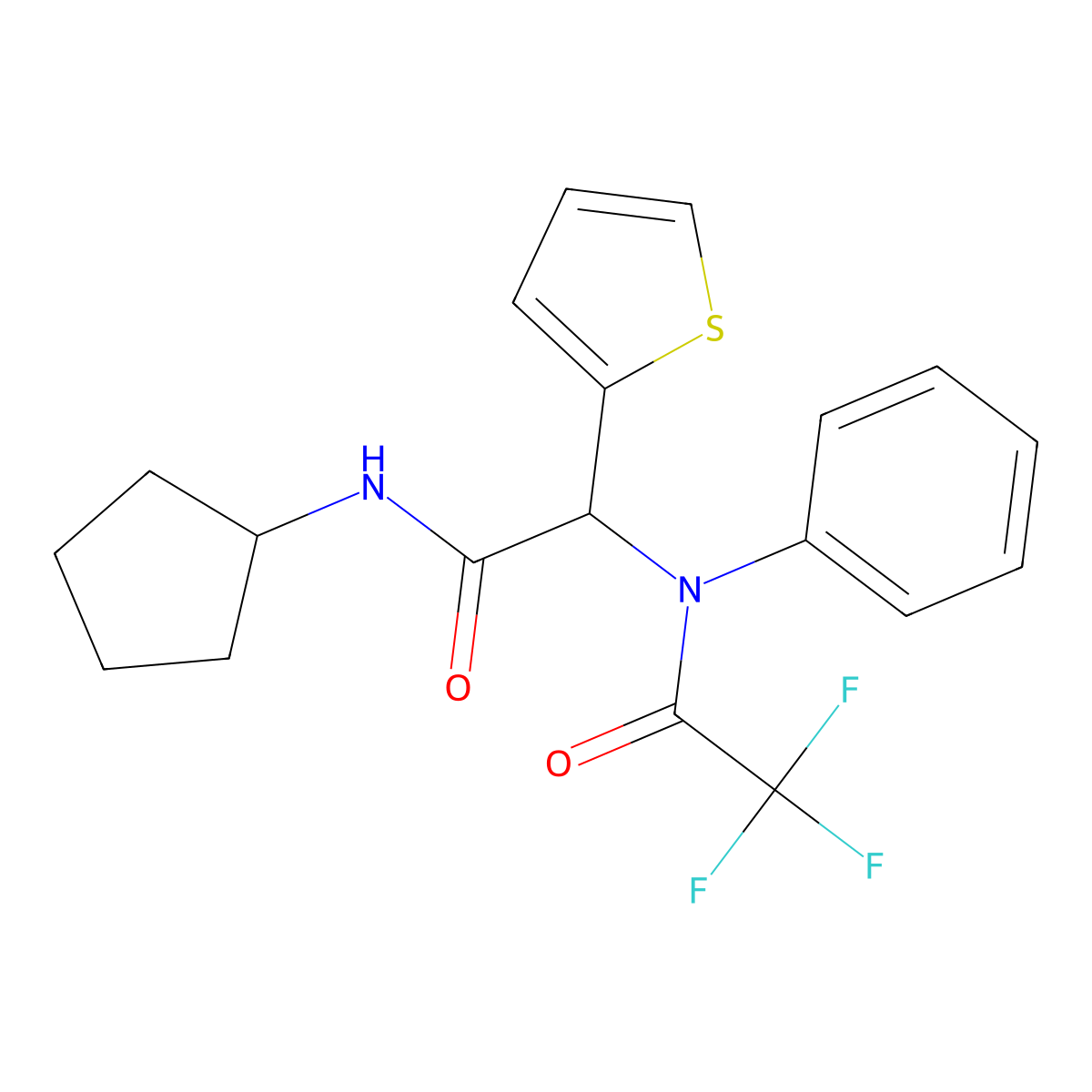 N-[2-(cyclopentylamino)-2-oxo-1-thiophen-2-ylethyl]-2,2,2-trifluoro-N-phenylacetamide molecular structure, CAS 1008932-14-6