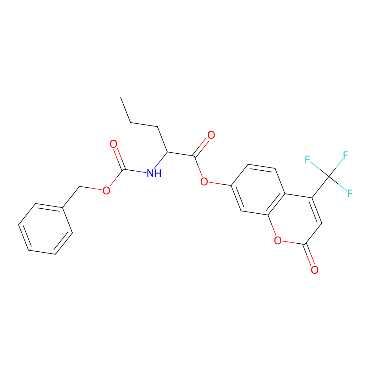 2-oxo-4-(trifluoromethyl)-2H-chromen-7-yl 2-{[(benzyloxy)carbonyl]amino}pentanoate molecular structure, CAS 1008933-04-7