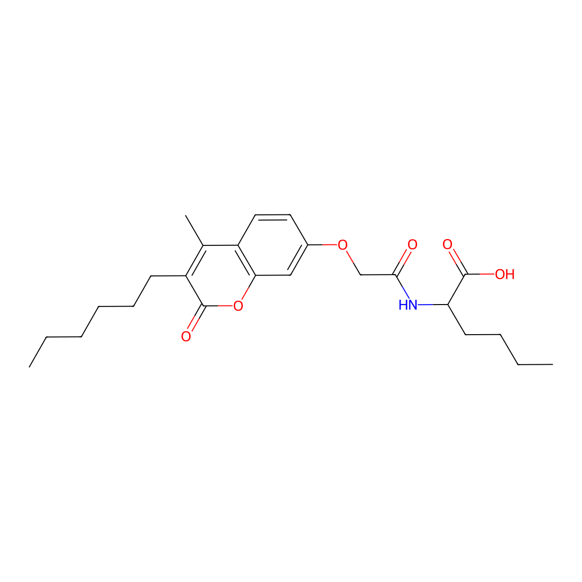 N-{[(3-hexyl-4-methyl-2-oxo-2H-chromen-7-yl)oxy]acetyl}norleucine molecular structure, CAS 1008933-37-6