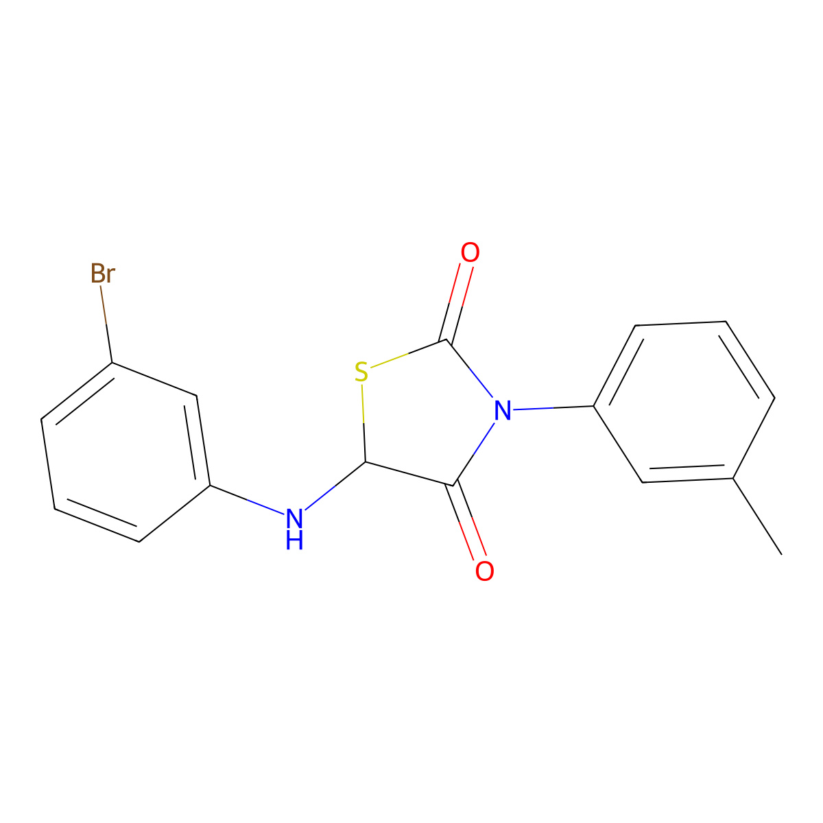 5-[(3-Bromophenyl)amino]-3-(3-methylphenyl)-1,3-thiazolidine-2,4-dione molecular structure, CAS 1008934-00-6