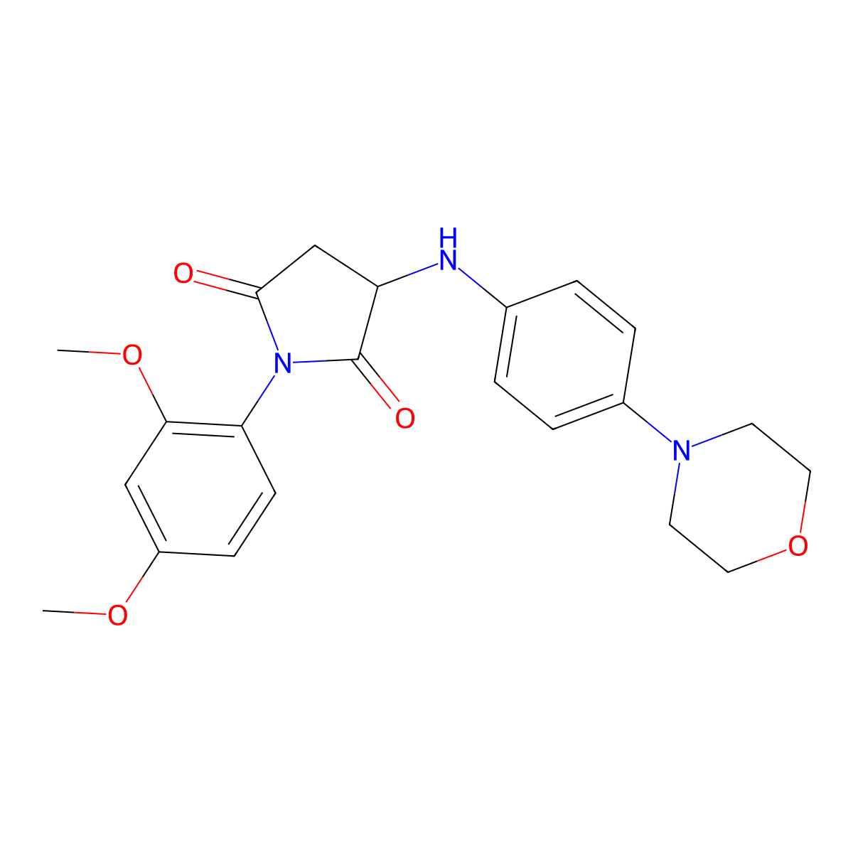 1-(2,4-Dimethoxyphenyl)-3-[4-(4-morpholinyl)anilino]pyrrolidine-2,5-dione molecular structure, CAS 1008935-48-5