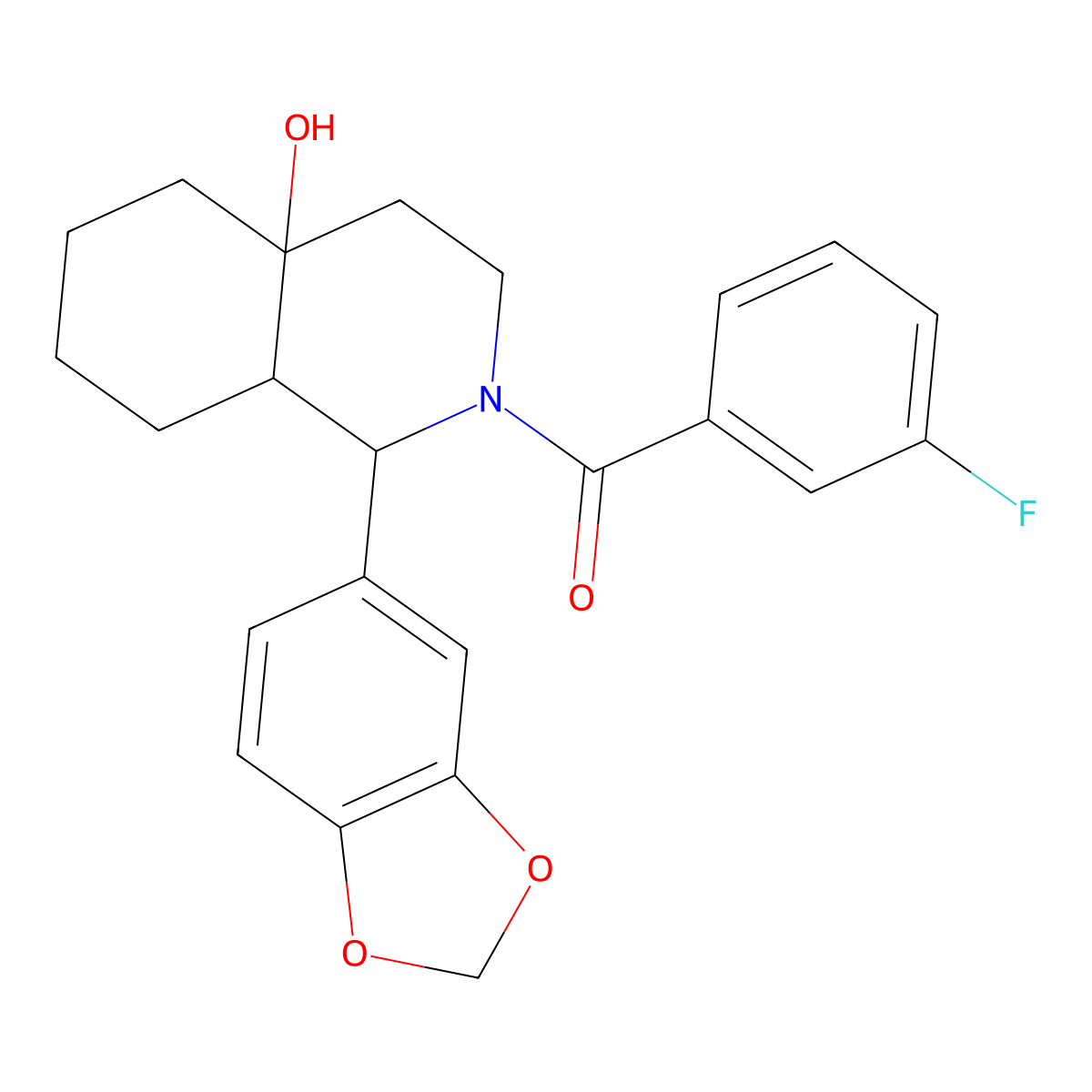 [1-(1,3-benzodioxol-5-yl)-4a-hydroxyoctahydroisoquinolin-2(1H)-yl](3-fluorophenyl)methanone molecular structure, CAS 1008936-47-7