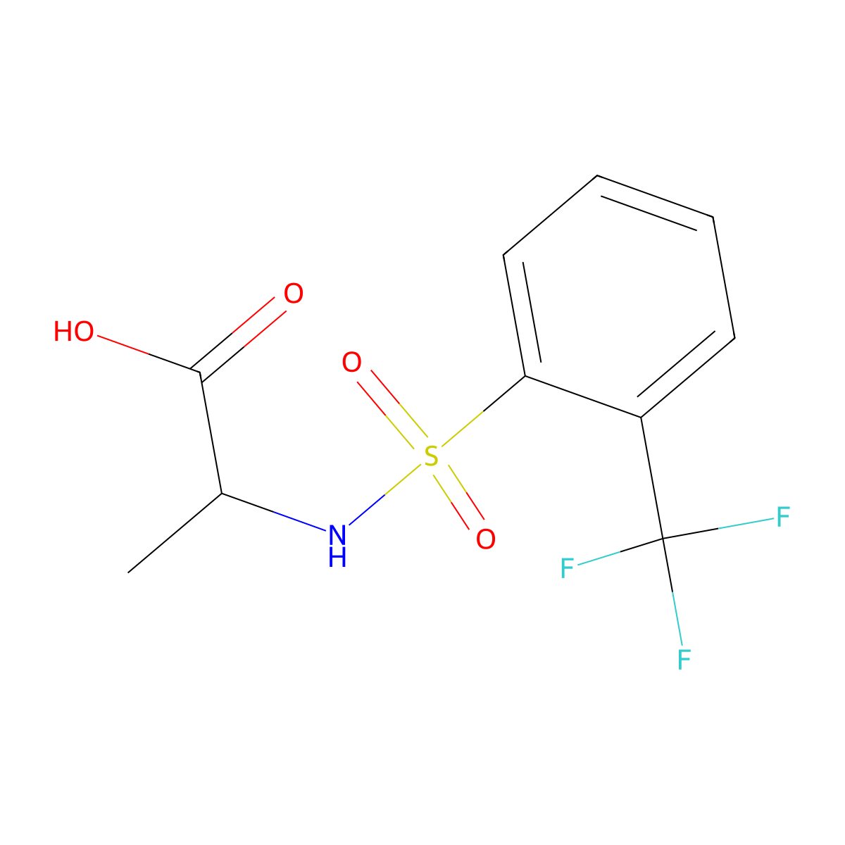 2-[2-(Trifluoromethyl)benzenesulfonamido]propanoic acid molecular structure, CAS 1008938-50-8