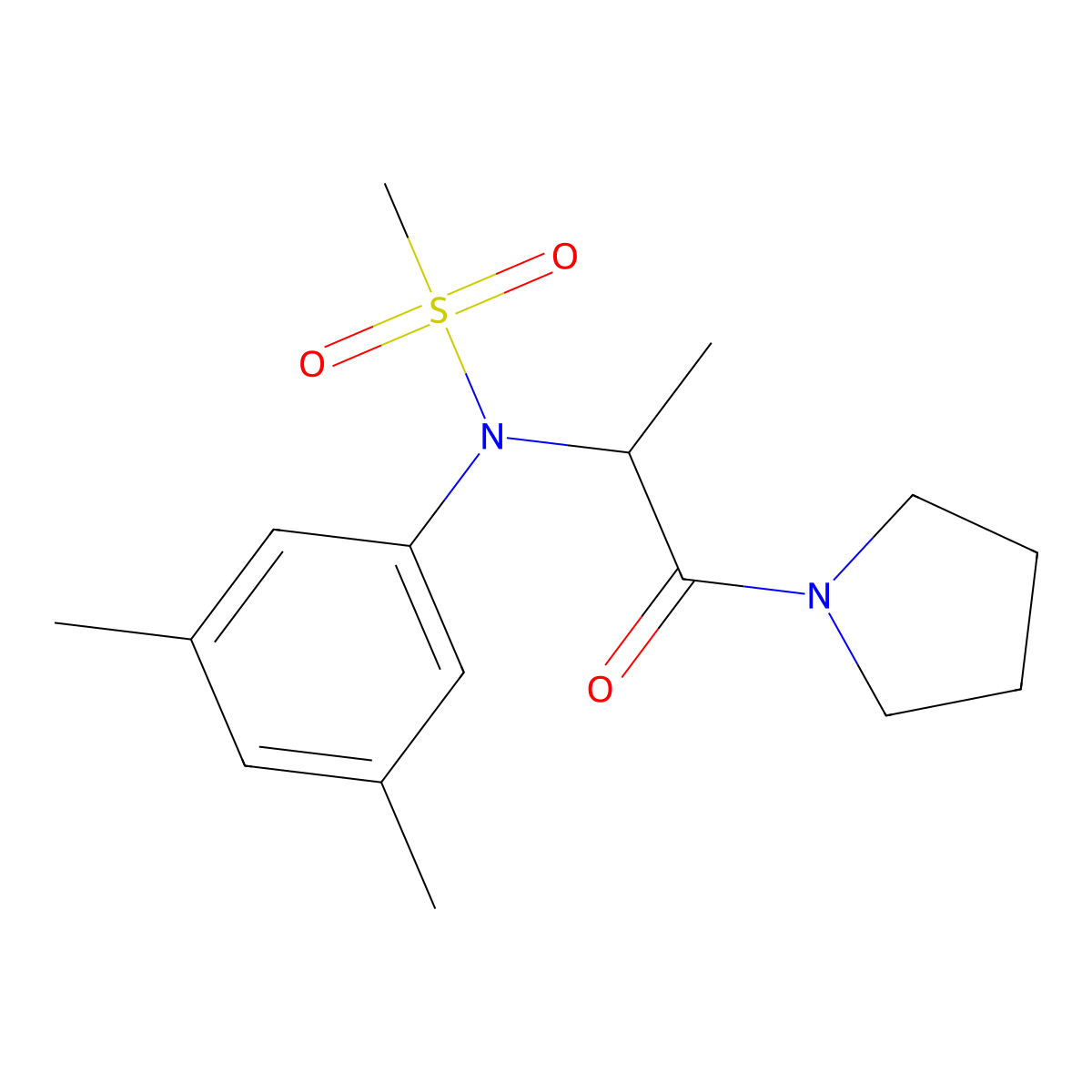 N-(3,5-dimethylphenyl)-N-(1-oxo-1-pyrrolidin-1-ylpropan-2-yl)methanesulfonamide molecular structure, CAS 1008941-91-0