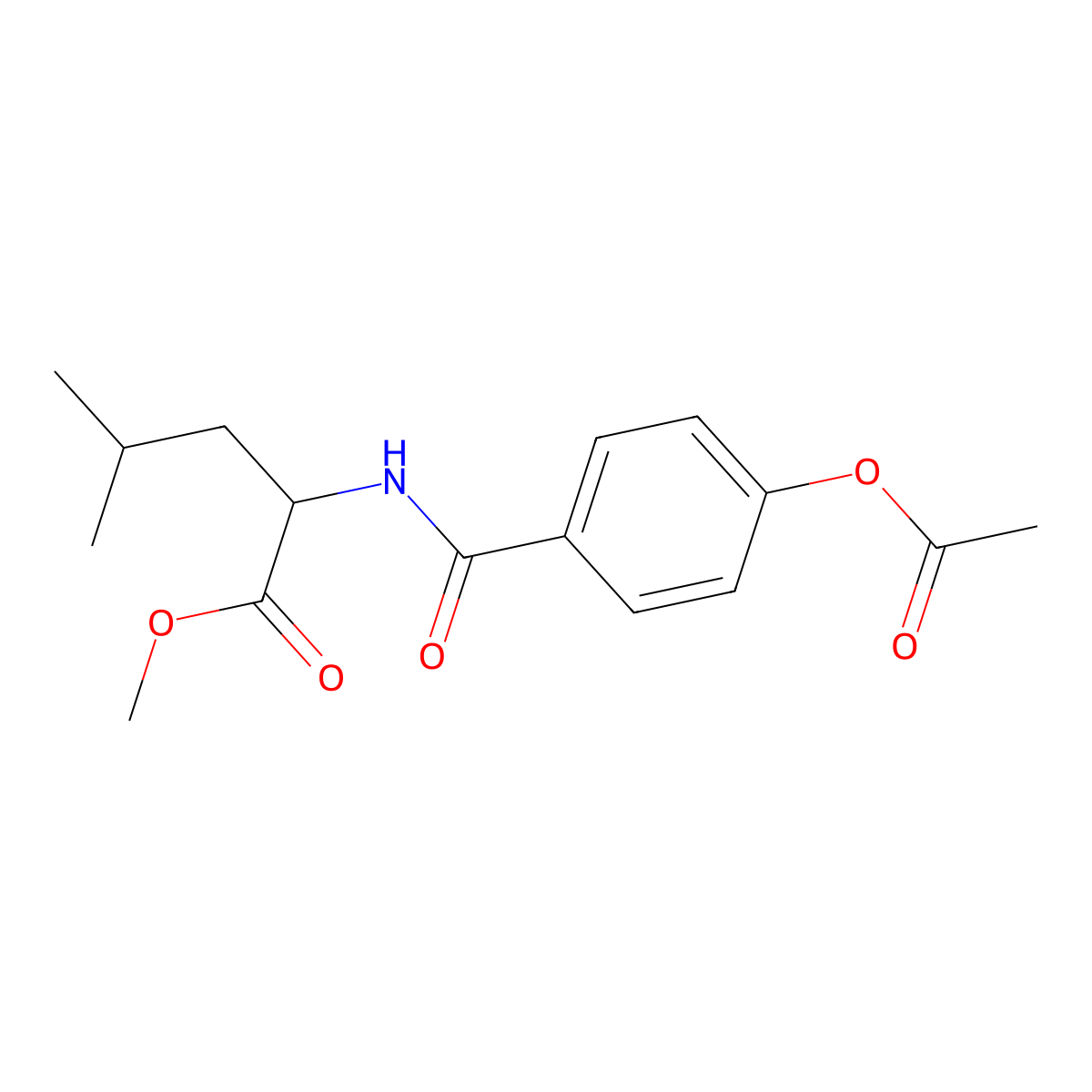 methyl N-{[4-(acetyloxy)phenyl]carbonyl}leucinate molecular structure, CAS 1008941-97-6