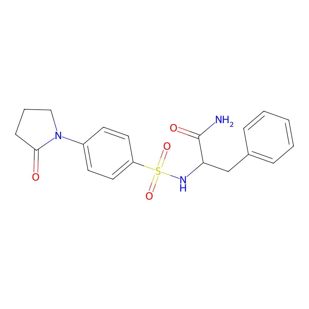 2-[[4-(2-Oxopyrrolidin-1-yl)phenyl]sulfonylamino]-3-phenylpropanamide molecular structure, CAS 1008942-00-4