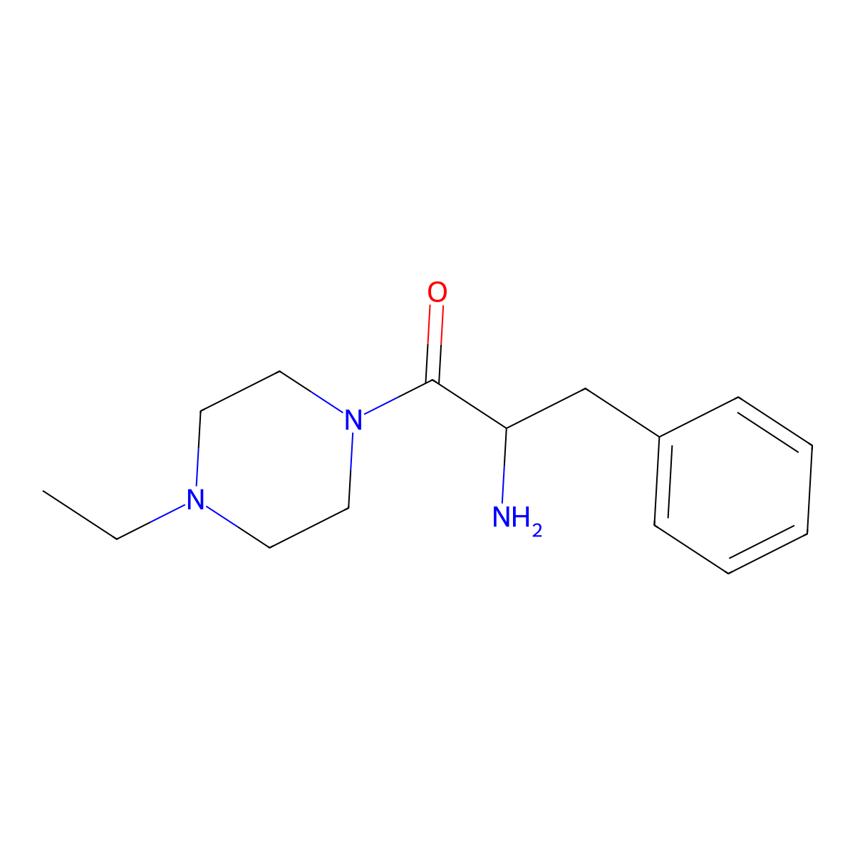 2-Amino-1-(4-ethylpiperazin-1-yl)-3-phenylpropan-1-one molecular structure, CAS 1008946-30-2