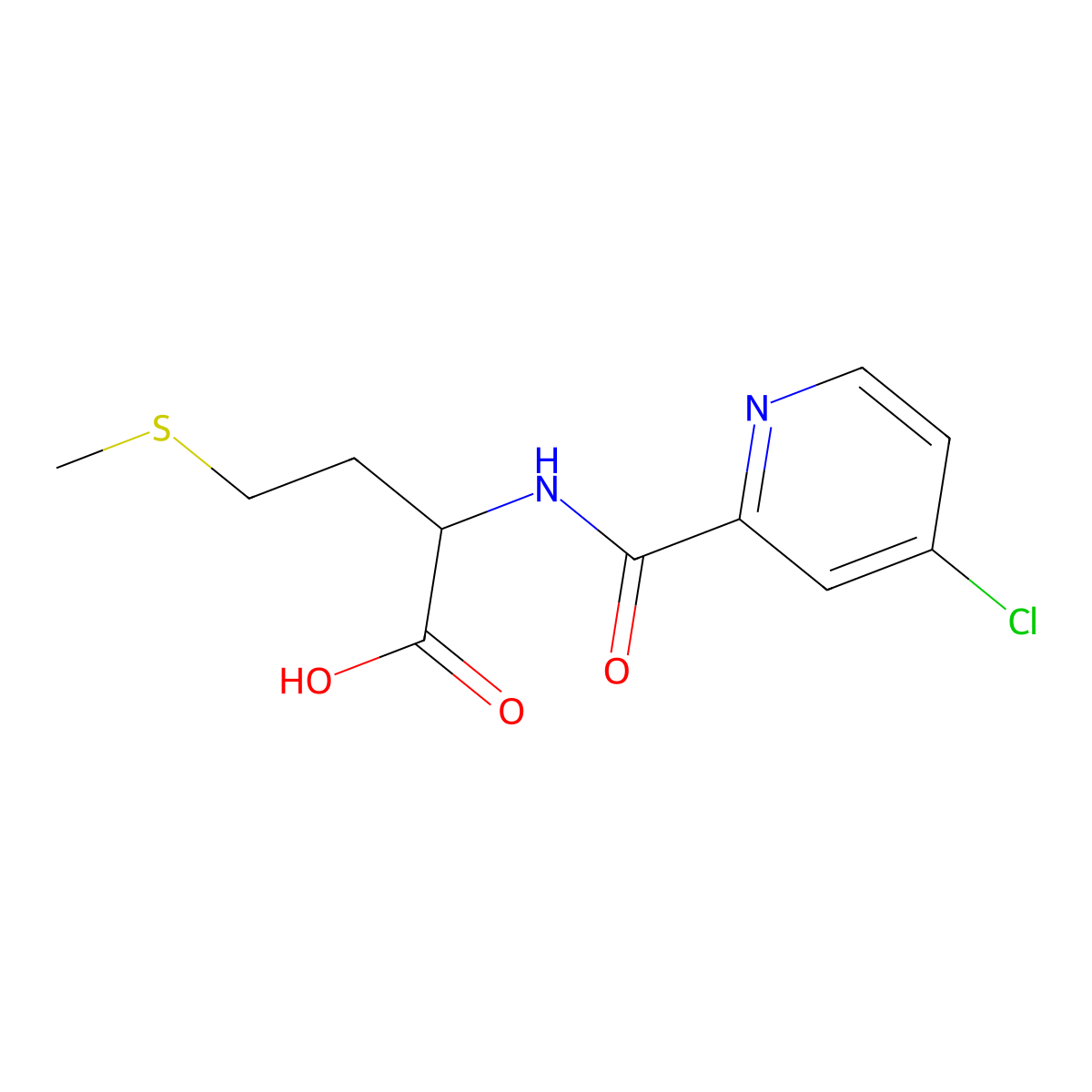 2-[(4-Chloropyridin-2-yl)formamido]-4-(methylsulfanyl)butanoic acid molecular structure, CAS 1008946-60-8
