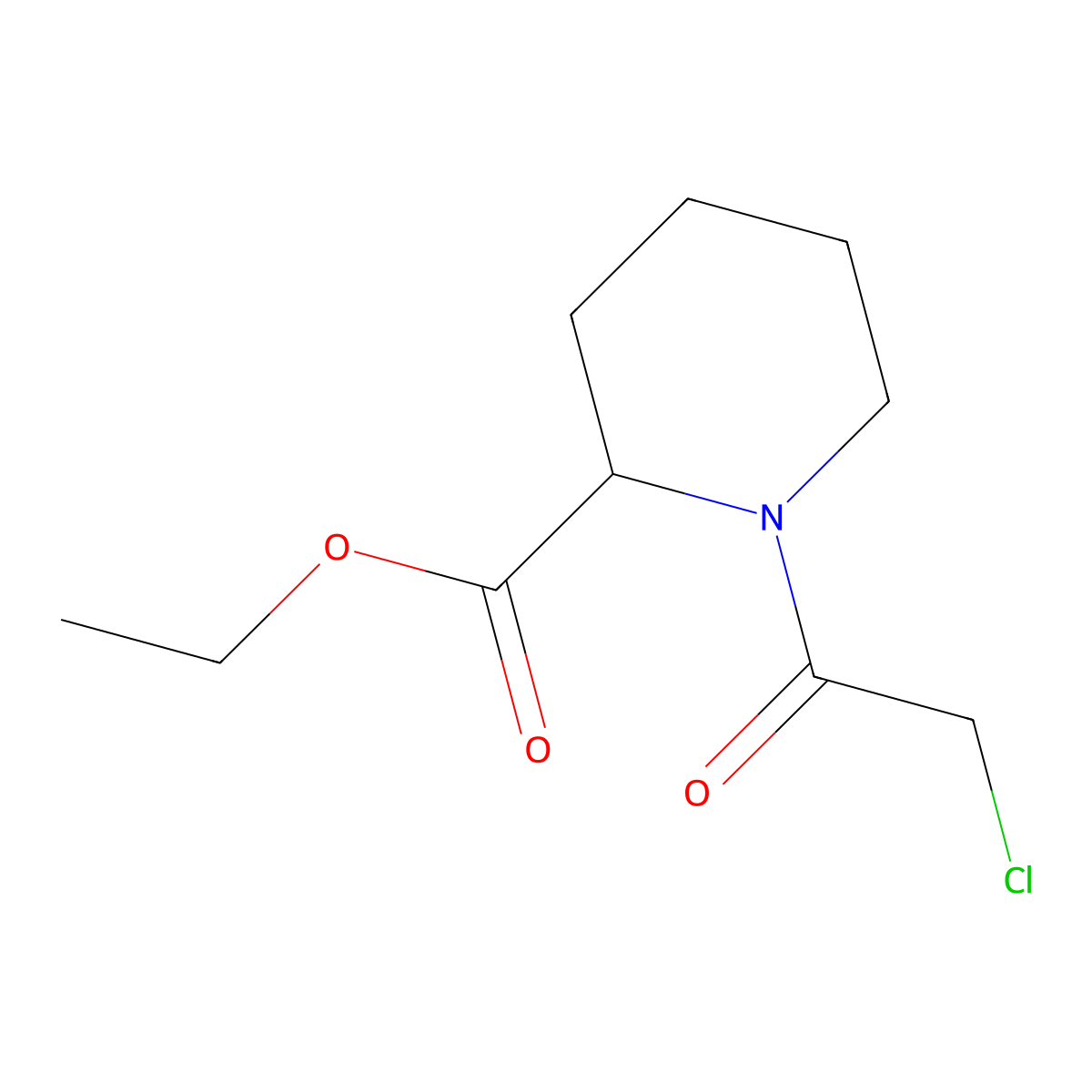 Ethyl 1-(chloroacetyl)piperidine-2-carboxylate molecular structure, CAS 1008946-66-4