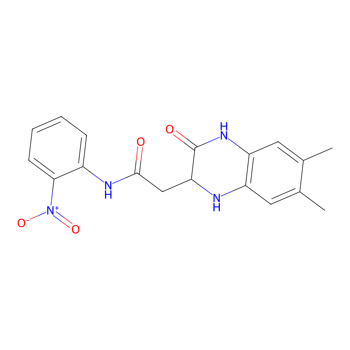 2-(6,7-dimethyl-3-oxo-1,2,3,4-tetrahydroquinoxalin-2-yl)-N-(2-nitrophenyl)acetamide molecular structure, CAS 1008947-08-7