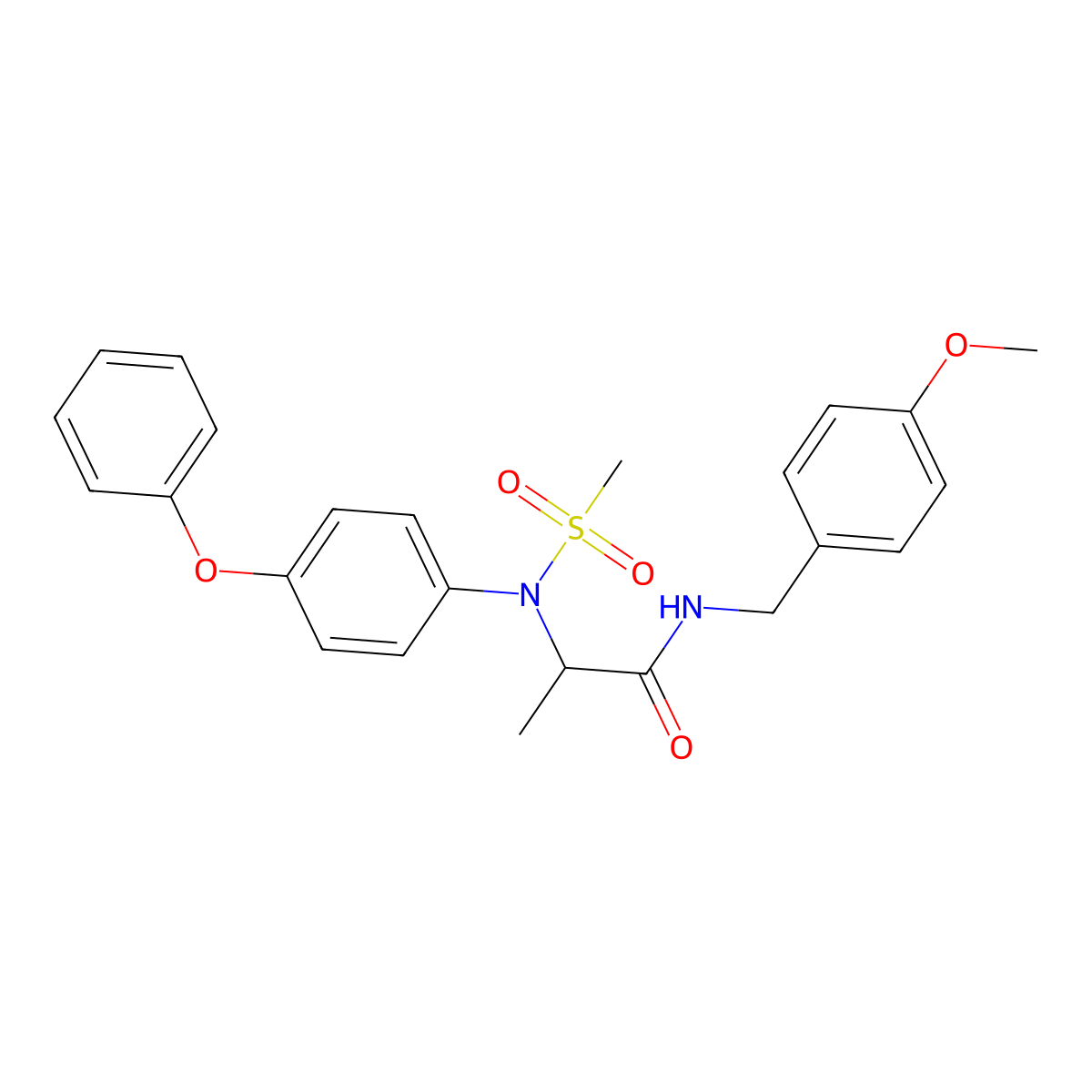 N-[(4-methoxyphenyl)methyl]-2-(N-methylsulfonyl-4-phenoxyanilino)propanamide molecular structure, CAS 1008948-06-8