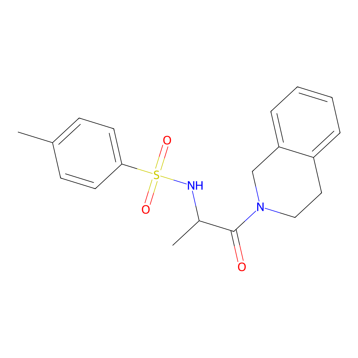 N-[1-(3,4-dihydroisoquinolin-2(1H)-yl)-1-oxopropan-2-yl]-4-methylbenzenesulfonamide molecular structure, CAS 1008948-07-9