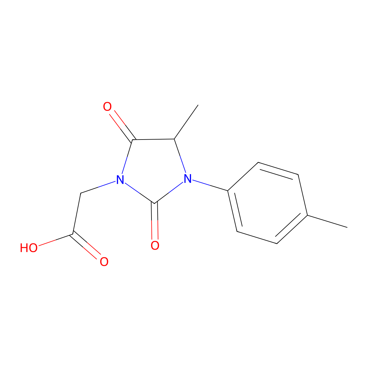 2-(4-Methyl-3-(4-methylphenyl)-2,5-dioxoimidazolidin-1-yl)acetic acid molecular structure, CAS 1008949-74-3