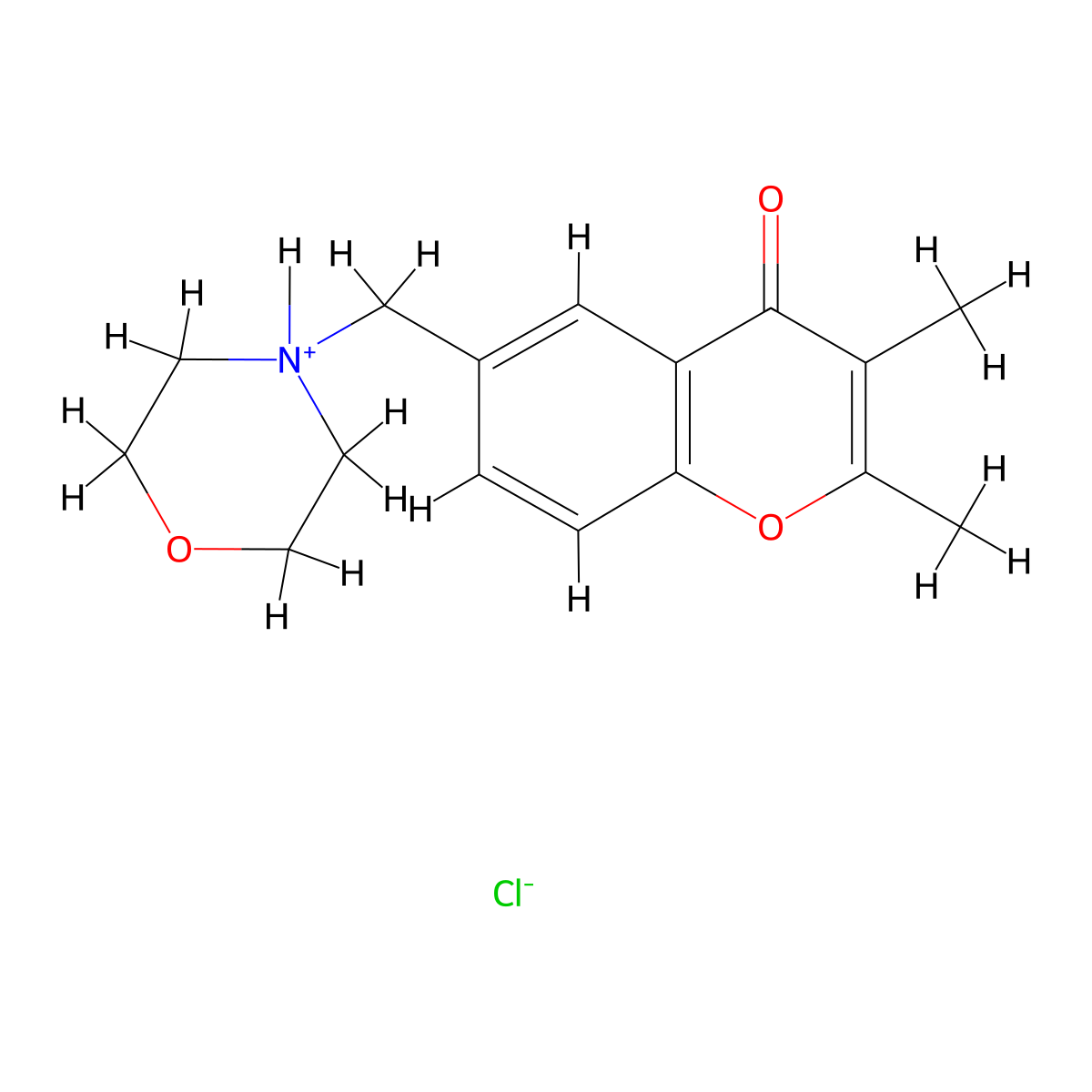 Chromone, 2,3-dimethyl-6-morpholinomethyl-, monohydrochloride molecular structure, CAS 100895-54-3