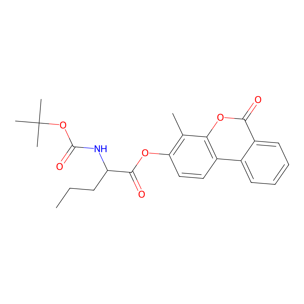 4-methyl-6-oxo-6H-benzo[c]chromen-3-yl N-(tert-butoxycarbonyl)norvalinate molecular structure, CAS 1008950-18-2