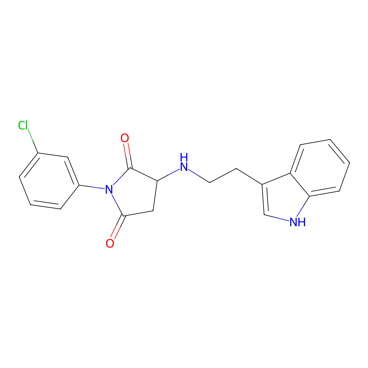 1-(3-chlorophenyl)-3-{[2-(1H-indol-3-yl)ethyl]amino}pyrrolidine-2,5-dione molecular structure, CAS 1008953-00-1