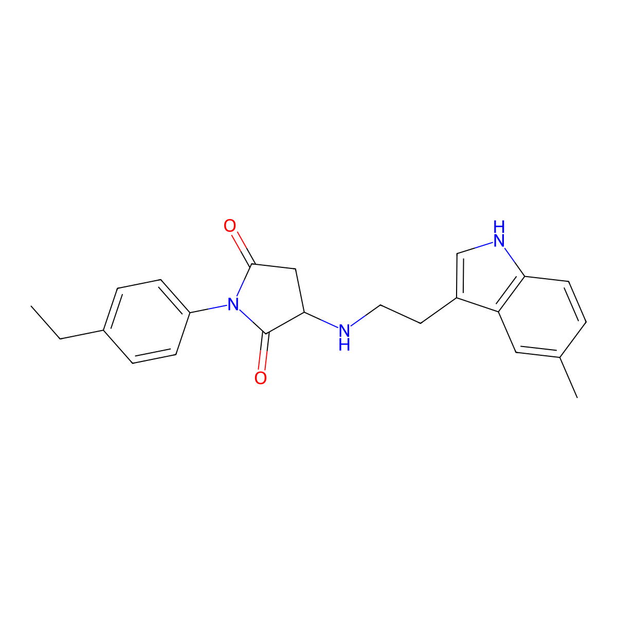 1-(4-ethylphenyl)-3-{[2-(5-methyl-1H-indol-3-yl)ethyl]amino}pyrrolidine-2,5-dione molecular structure, CAS 1008953-26-1