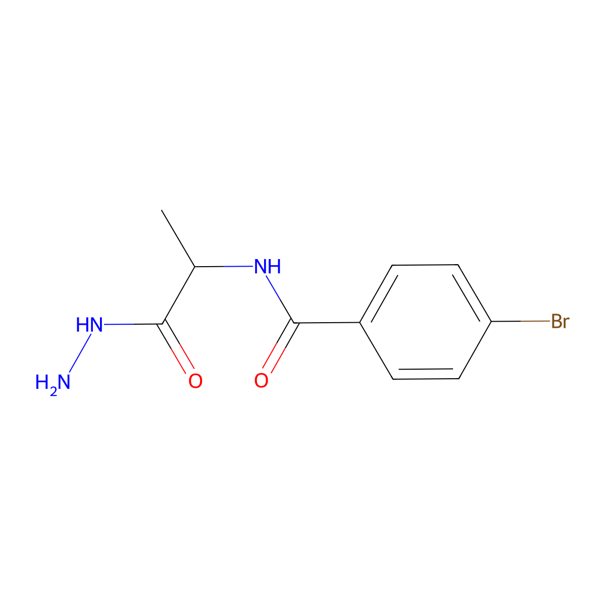 4-bromo-N-(1-hydrazinyl-1-oxopropan-2-yl)benzamide molecular structure, CAS 1008954-71-9