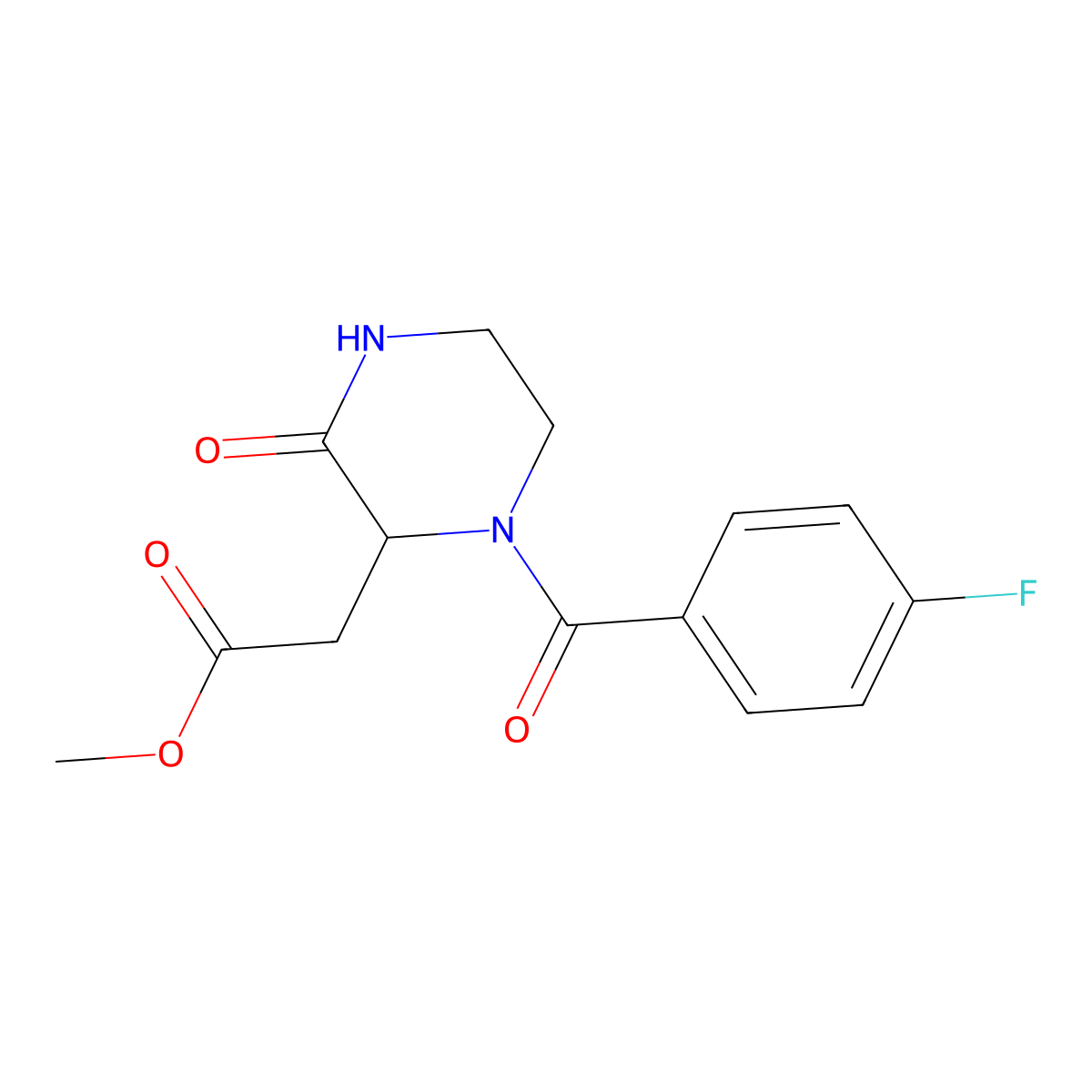 Methyl 2-[1-(4-fluorobenzoyl)-3-oxopiperazin-2-yl]acetate molecular structure, CAS 1008954-81-1