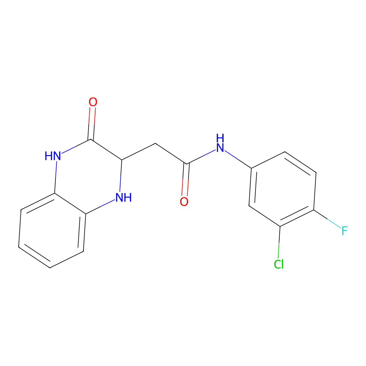 N-(3-chloro-4-fluorophenyl)-2-(3-oxo-2,4-dihydro-1H-quinoxalin-2-yl)acetamide molecular structure, CAS 1008954-89-9