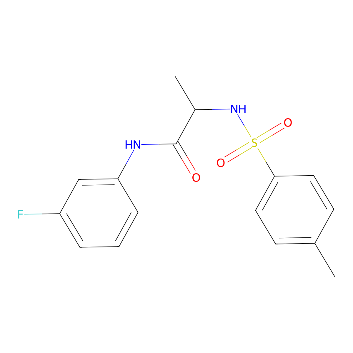 N-(3-fluorophenyl)-2-{[(4-methylphenyl)sulfonyl]amino}propanamide molecular structure, CAS 1008955-04-1