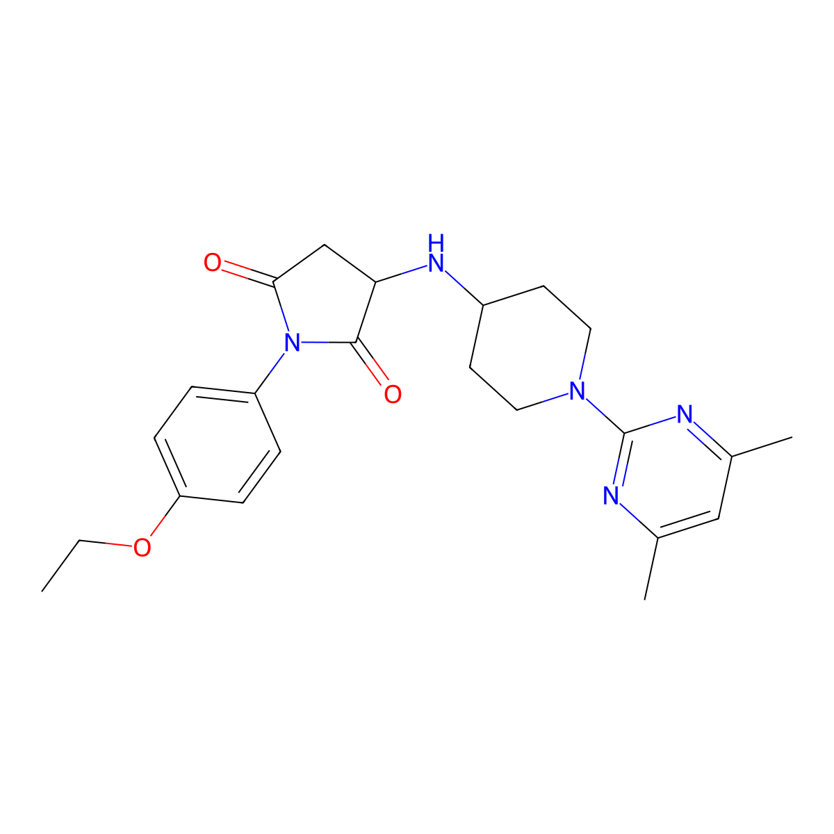 3-{[1-(4,6-Dimethylpyrimidin-2-yl)piperidin-4-yl]amino}-1-(4-ethoxyphenyl)pyrrolidine-2,5-dione molecular structure, CAS 1008956-09-9