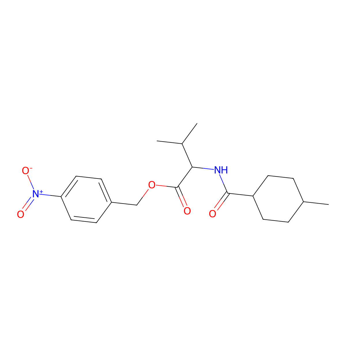 4-nitrobenzyl N-[(4-methylcyclohexyl)carbonyl]valinate molecular structure, CAS 1008956-13-5