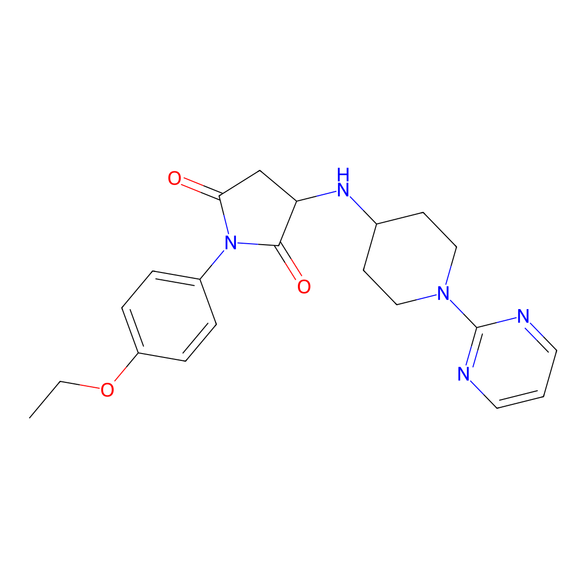 1-(4-Ethoxyphenyl)-3-{[1-(pyrimidin-2-yl)piperidin-4-yl]amino}pyrrolidine-2,5-dione molecular structure, CAS 1008956-22-6